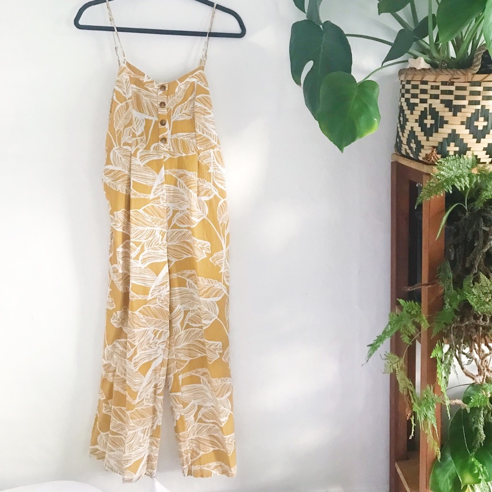 Mustard floral romper